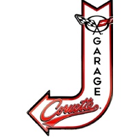 Chevrolet Corvette Large Metal Tin Arrow Sign 17.5" x 11.5"