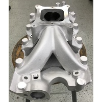 TrackBoss Aluminum Intake Manifold 8.2 Deck Windsor with 2V Cleveland Heads (Boss 302 Style)
