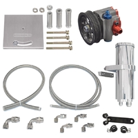 Remote Reservoir Pro Pump Kit with Serpentine Pulley - Universal (Braided Hose)