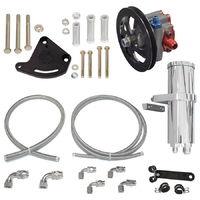 Remote Reservoir Pro Pump Kit with V-Belt Pulley - Ford Big-Block FE (Braided Hose)