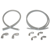 Stainless Braided Hose Kit for Remote Reservoir - Street and Pro Pumps
