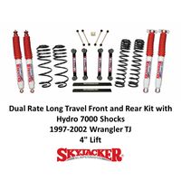 Skyjacker TJ 1997 - 2002 Jeep Wrangler Dual Rate Long Travel Suspension Lift Kit with Standard Lower Links and Hydro 7000 Shocks