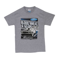 1969 Mustang Blood, Sweat & Gears T-Shirt (Gray, Medium)