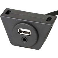 USB/Auxiliary Extension Cable with Underdash Mount - Black