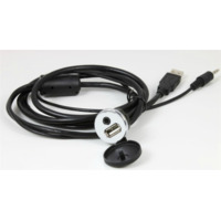 USB/Auxiliary Extension Cable with Under-Dash Housing - Chrome