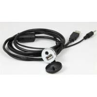 USB/Auxiliary Extension Cable with Under-Dash Housing - Chrome
