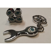 Tyre Valve Caps & Keyring Set Subaru
