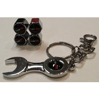 Tyre Valve Caps & Keyring Set Honda Type R