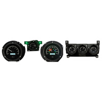 1976 - 1973 Ford Mustang Big Horse VHX Instruments Black Alloy Background White Lighting Imperial