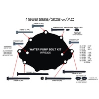1968 Mustang Water Pump Bolts (289, 302 with A/C)