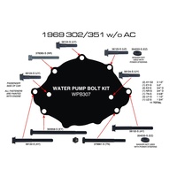 1969 Mustang Water Pump Bolts (302, 351W, Boss 302 without A/C)