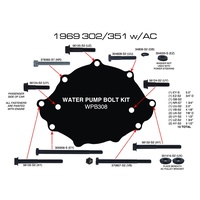 1969 Mustang Water Pump Bolts (302, 351W with A/C)