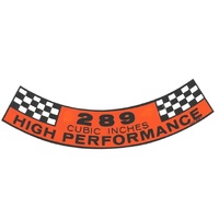 1964 - 1967 Mustang Air Cleaner Decal (289-High Performance) - Faded Stock
