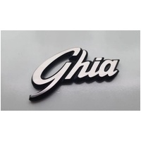 "GHIA" Script Boot / Tailgate Badge SILVER BRUSHED for Ford Falcon XD XE