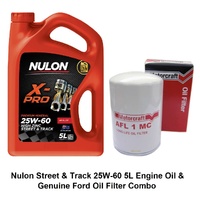 Nulon High Zinc Mineral 25W-60 5L Street and Track Engine Oil & Motorcraft Oil Filter Service Kit