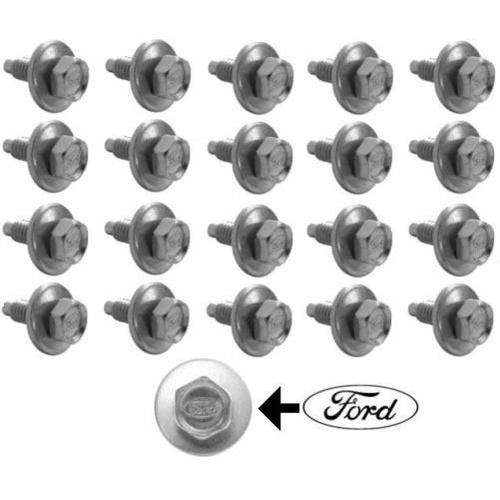 1964 1973 Mustang Fender & Body Bolt Kit Silver Zinc With Ford Logo