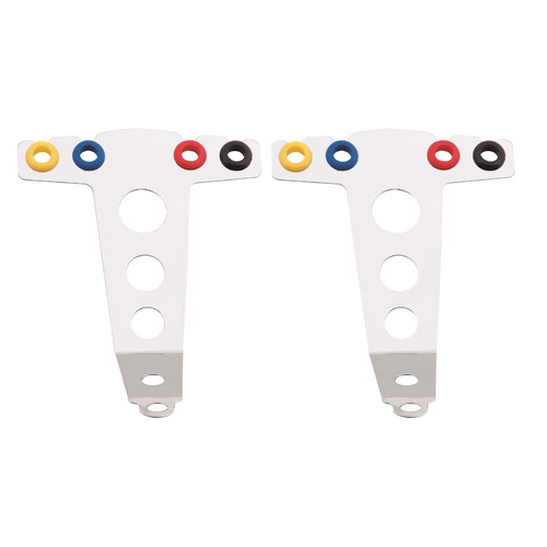 Mr Gasket 9753 MR Gasket Spark Plug Wire Separator; 2 Tall Vertical Wire Loom; Chrome Plated; Steel