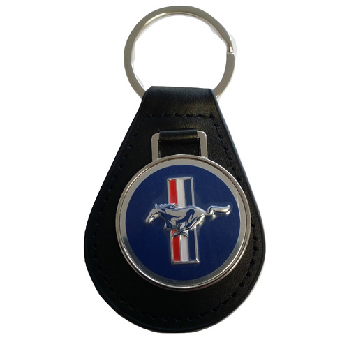 Leather Key Fob with Mustang Emblem