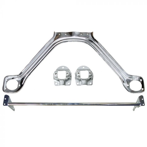 1964 1966 Mustang Monte Carlo Bar & Export Brace Kit (Straight Chrome)