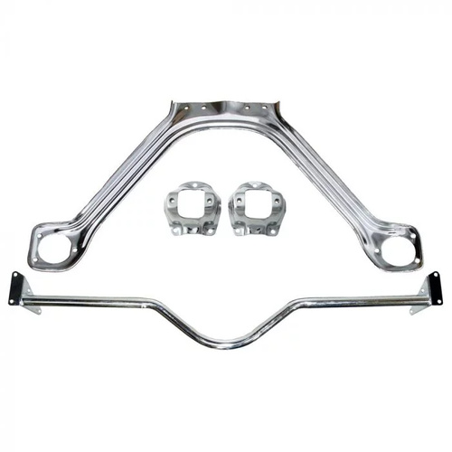 1964 - 1966 Mustang Monte Carlo Bar & Export Brace Kit (Curved Chrome)