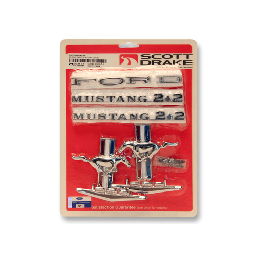 1965 - 1966 Mustang Fastback Emblem Kit (8 Cylinder)