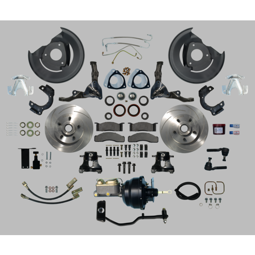 1964 1966 Mustang Front Power Disc Brake Conversion Kit V8 Auto Slotted COMPLETE