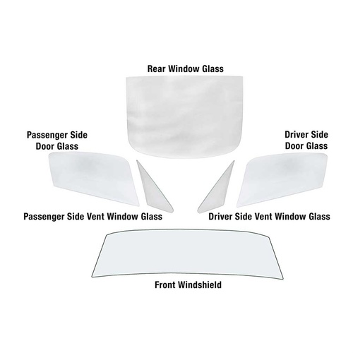 1964 1966 Mustang Deluxe Glass Kit Coupe Clear
